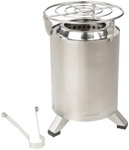 Carlo Milano Holzofen: Raucharme Outdoor-Tisch- & Boden-Feuerstelle, Edelstahl, 18x18x25 cm (Tischfeuerstelle, Holzkohle Grill, Infrarotstrahler)