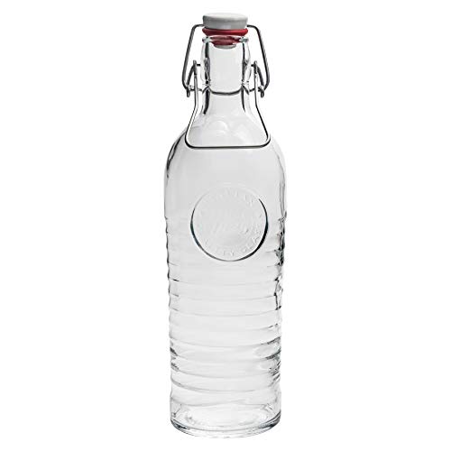 Bormioli Rocco 0035022 WERKSTATTFLASCHE MIT Verschluss 1 lt, Glas, Transparant, 31 x 8.5 x 8.5 cm