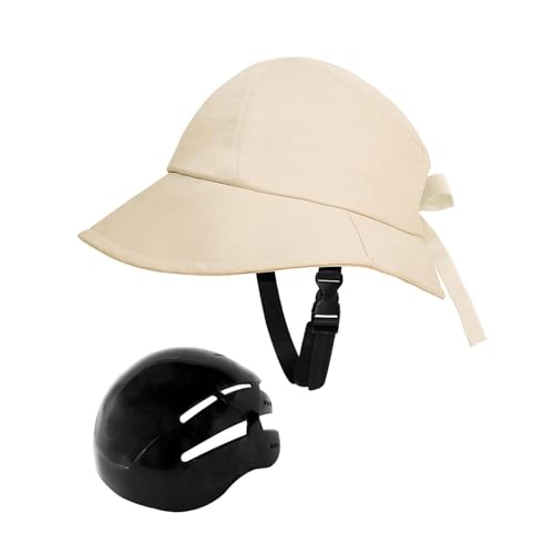 harayaa Fahrradhelm für Erwachsene, Helm, Huttyp, Helm in Hutform, für, Damen, Schule, Beige