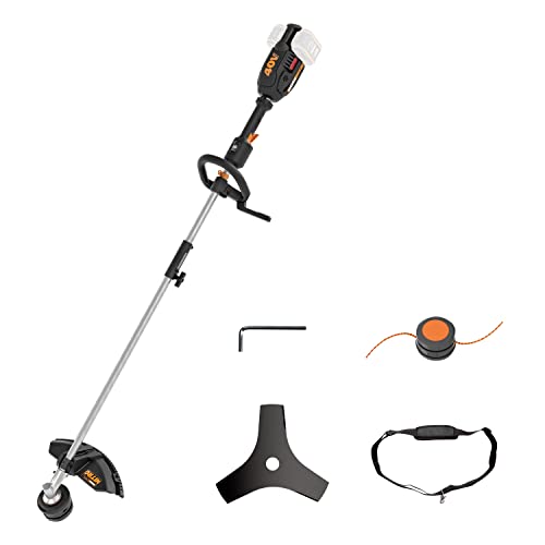 WORX Nitro WG186E.92 Akku Sense Rasentrimmer & Freischneider 40V (2x20V) - leistungsstarker bürstenloser Motor - Diverse Aufsätze - schneller Fadenwechsel - 38cm SchnittkreisØ - ohne Akku & Ladegerät