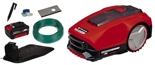 Einhell Mähroboter FREELEXO 550 Kit Power X-Change (18V, bis 35% Steigung, Stoß-/Kipp-/Hebe-/Regensensor, inkl. Installations-Kit für 550 m², inkl. 1x 3,0 Ah Akku)