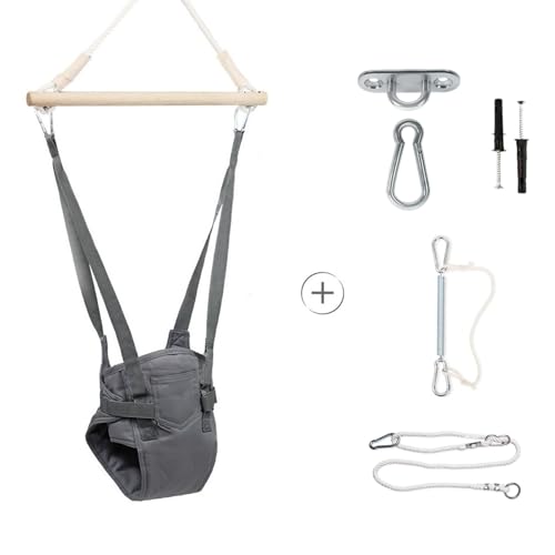 MAMOI® Türhopser Baby ab 6 Monate, Hopser Baby Jumper Bouncer, Babyschaukel für türrahmen, Schaukel Indoor, Türschaukel, Hüpfer, Kinderschaukel, Tür Hopper, Babyhopser Swing A. Dunkelgrau