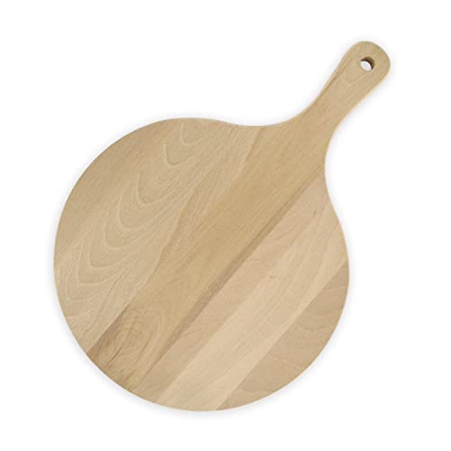 Fackelmann FCK31760 Pizzabrett mit Griff, Durchmesser 30 cm, Holz, braun, 23.5 cm