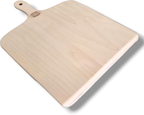 Wood Lab Pizzaschieber aus Birkenholz 30 x 41,5 x 7 mm, Glatte Oberfläche,Pizzaschaufel,Pizzabrett,Brotbrett,Flammkuchenbrett,