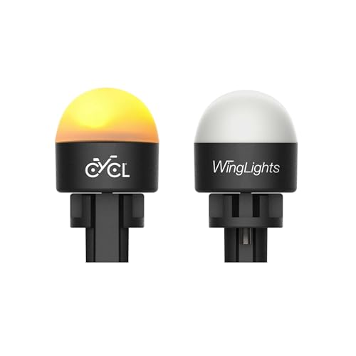 CYCL WingLights Pop for e-Scooters Blinker für Elektroroller | Blinker, kompatibel mit Lenker mit Profil Mond steigender Mond | Akku geladene LED Orange Blinklichter