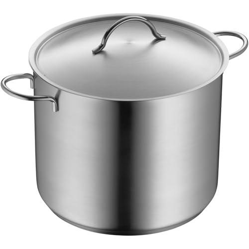 WMF Gemüse- Suppentopf Induktion 28cm, Metalldeckel mit Dampföffnung, Kochtopf groß 14l, Cromargan Edelstahl mattiert, unbeschichtet, backofengeeignet
