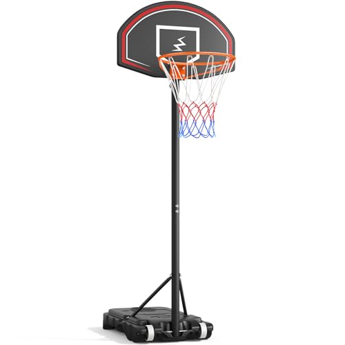 YOLEO Basketballkorb Outdoor für Kinder, 110–210cm Höhenverstellbar, Transportable Basketballständer mit Rollen, Tragbar Kinder Basketballkorb