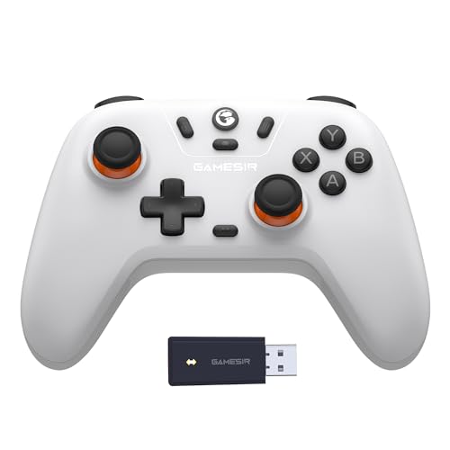 GameSir Nova Lite Wireless Controller, Tri-Mode Konnektivität, PC Gamepad Joystick für Windows PC/Switch/Stem/iOS/Android, mit Hall-Effekt Trigger, DualVibration, Turbo, Bewegung (weiß)