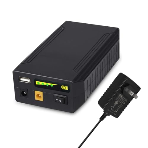 TalentCell Wiederaufladbare 72W 100WH 12V/8300mAh 9V/11000mAh 5V/20000mAh DC Ausgang Lithium-Ionen-Akku für LED-Streifen, Band-Licht, CCTV-Kamera und mehr, Schwarz