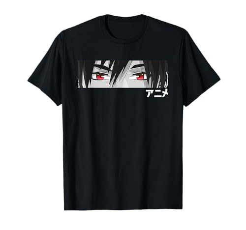 'Anime' in japanischer Schrift Kawaii Augen Gesicht T-Shirt