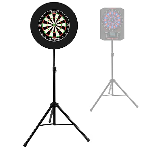 KOTO - Heavy Duty Dartboard Standard, geeignet für Sisal- und elektronische Dartscheiben, zusammenklappbar, höhenverstellbar bis zur Mitte der Scheibe: 120cm - 190cm, Breite von 90cm, 4 KG