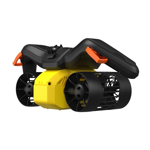 LEFEET C1 Unterwasser-Scooter: Max 60 Minuten Akkulaufzeit, Scooter mit Action-Kamera-Halterung,IPX8 30m, wasserdicht, für Wassersport,Schwimmbad-Tauchen,Tauchen für Kinder/Erwachsene (Gelb)