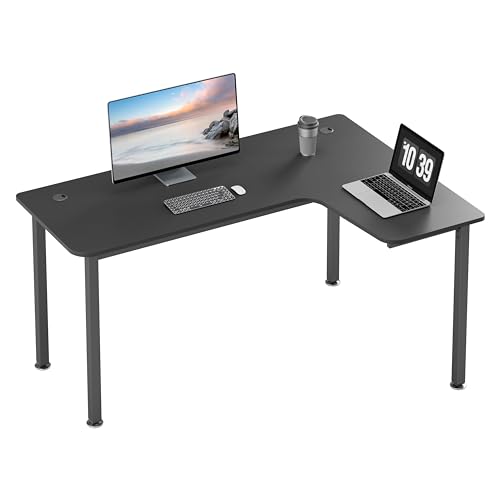 EUREKA ERGONOMIC Eckschreibtisch 155x110cm Gaming Tisch L Form Schreibtisch Groß L-Förmiger PC Computertisch für Studio & Home Office