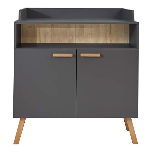 trendteam smart living - Wickelkommode Kommode - Babyzimmer - Mats - Aufbaumaß (BxHxT) 96 x 105 x 78 cm - Farbe Grau - 197663021