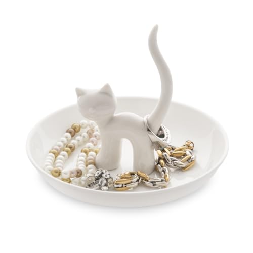 balvi - Gatto XL Ringhalter aus Keramik. Ablagefläche für Ringe und Schmuck. Aus Keramik hergestellt.