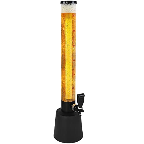 Jago® Biersäule mit Zapfhahn - 3.5L, 90cm hoch, Füllstandsanzeige, Ständer, BPA-frei, LFGB Standard, Setwahl - Biertower, Getränkesäule, Trinksäule, Bierspender, Getränkespender, Zapfsäule