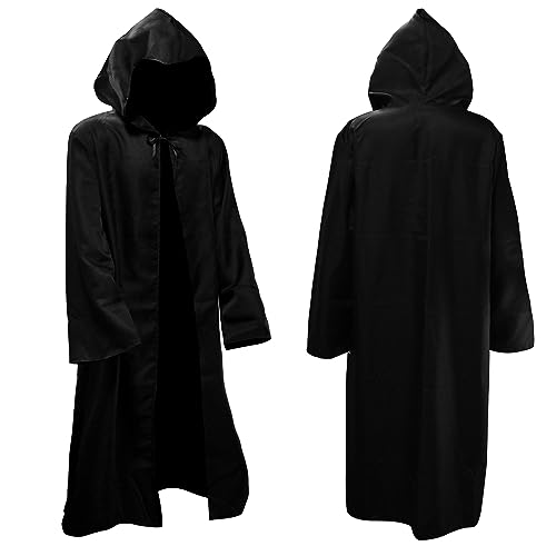 Faburo Umhang mit Kapuze Halloween Umhang Vampir Adult Halloween Costume Umhang Karneval Kostüm Hoodies Robe Cosplay Cape Jedi Kostüm Jedi Robe (XXL)