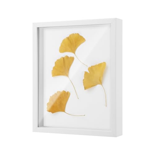 ZHYLUO Bilderrahmen zum befüllen, 3D Bilderrahmen Zum Befüllen 25 x 20 cm, Holz Bilderrahmen Zum Befüllen für Gegenstände, Blumen, Hochzeitsgeschenke oder Souvenirs (weiß)