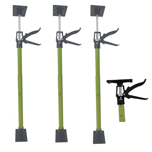 3x Zargenspanner stufenlos verstellbar 57-117 cm Druckplatte neigbar bis 45° Teleskopstütze Einhandstütze Montagestütze für Türrahmen, je 30 Kg Tragkraft Winkelspanner, Türzargen