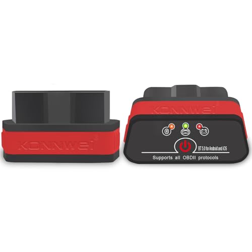 KONNWEI KW901 OBD2 Bluetooth 5.0 Diagnosegerät für Autos Volles Systemdiagnostikum, Kompatibel mit iOS & Android, Benzin und Dieselfahrzeugen ab 1996, Fehlercode Lese und Löschfunktion