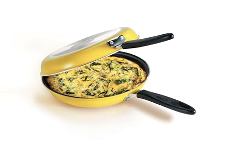 Tescoma PRESTO Doppelpfanne ø 26 cm I Vielseitige 2-in-1 Bratpfanne mit Antihaftbeschichtung I Ideal für Omeletten, Teigtaschen & mehr I Spülmaschinenfest I Einfache Pflege