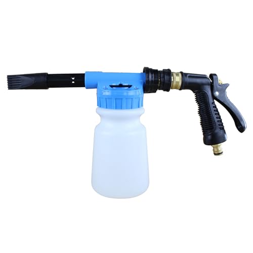 Youool Auto-Schaumpistole 900 ml, 2 in 1 Einstellbar Schaumlanze, Auto Cleaning Foam Gun Schaumkanone Gartenschlauch Anschließen zur Reinigung von Auto-und Motorradgärten Verwendet (Blau)