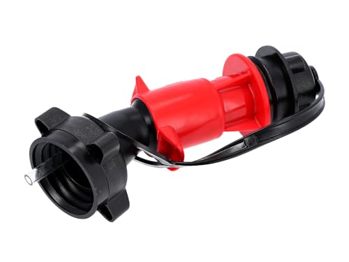 hünersdorff Kraftstoff Sicherheits-Einfüllsystem für PROFI + ECO Doppelkanister, mit Füllstopp und integrierter Belüftung, E10 geeignet, Made in Germany, 16,0 x 5,4 x 5.4 cm, Rot