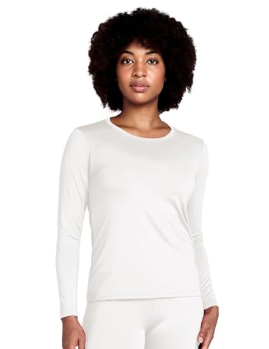 LAPASA Damen Innenfleece Thermo Unterhemd, Thermounterwäsche Oberteil Funktionsunterwäsche, L15 Weiß (1 Pack), L