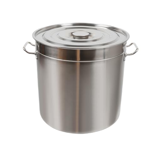HuKaiL 70L Kochtopf, 45cm Topf Groß Edelstahl Suppentopf mit Versenkbarer Deckel und Griffe, Kochtöpfe Hoch Großraumtopf Gemüsetopf zum Schmoren, Braten und Warmhalten