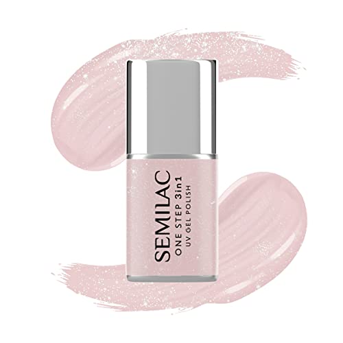 Semilac One Step 3in1 UV Nagellack S259 Naked Glitter Beige 7ml