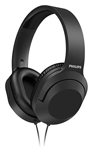 Philips Audio TAH2005BK/00 Over-Ear Stereo Kopfhörer mit Kabel (2-m-Kabel, 40-mm-Neodym-Treiber, Passive Geräuschisolierung, Verstellbarer Kopfbügel, Leicht) Schwarz, einheitsgröße