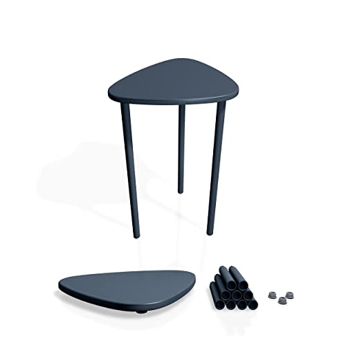 Fix2Place - Leichter & Verstellbarer Beistelltisch V1 bis 39cm hoch Grau Nachttisch Couchtisch, Indoor & Outdoor klein und wetterfest, zusammensetzbarer Organizer