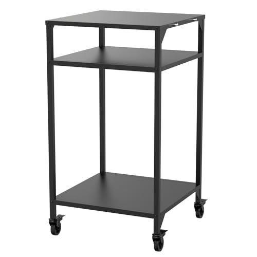 cozze® Hoher Outdoor Küchentisch für den Außenbereich, z. B. für einen Pizzaofen | T60 cm, H110 cm, offen, schwarz