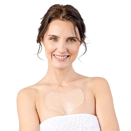 Antifalten Dekolleté Pads - Anti-Aging Hautstraffung & Feuchtigkeitsspendende Faltenvorbeugung - Hautverträgliche Silikon-Pflegepads - Wiederverwendbar über Nacht für Glatteres Haut (2-mo Supply)