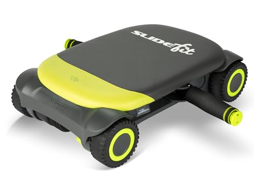 WONDER CORE Slide Fit, Ab Roller Board mit 4 Rädern, Automatisches Rückprall-Bauchrad für Core Workout, Bauchmuskeltrainer, Heroboard Fitness Rollbrett mit Knieschoner