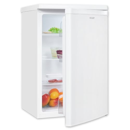 Exquisit Kühlschrank ohne Gefrierfach, 127 Liter, 55 cm Breit, Freistehend, Kompakt, Temperaturregelung, LED-Licht, KS516-V-040E weiss
