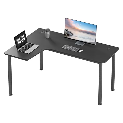 EUREKA ERGONOMIC Eckschreibtisch Schreibtische 155x110cm Gaming Tisch L Form PC Computertisch für Studio & Home Office