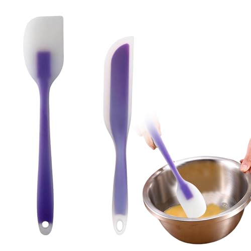 2 Stück Silikon Spatel,Pfannenwender Kunststoff,Silikonspatel Teigschaber Kompatibel mit Thermomix TM5 TM6 TM7 TM31,Drehkellenspatel Flexibler Küche,Silicone Spatula für Mischtopf,Backen,Kuchencreme