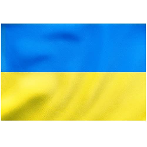AhfuLife Ukraine Flagge 90 x 150 cm, 1 Stück krainische Flaggen Banner, Große Ukrainische Nationalflaggen für 2024 Fußball EM WM Euro Olympische Nationaltag Party Bar Deko