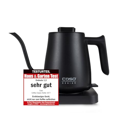 CASO Coffee Classic Kettle – elektrischer Wasserkocher, Testurteil Sehr Gut, hochwertiges Design mit Wasserausguss, Edelstahl-Innenraum, für Tee- und Kaffeezubereitung, Black