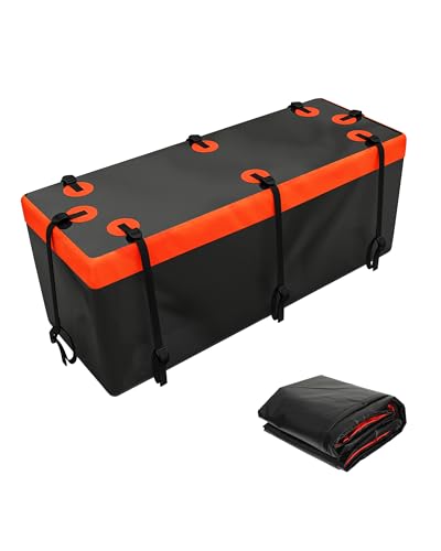 TITECK Softshell-Gepäckträger Heckbox für Anhängerkupplung,Fahrzeugträger Hecktasche 15 Kubikfuß, wasserdicht, 147 x 48 x 61 cm