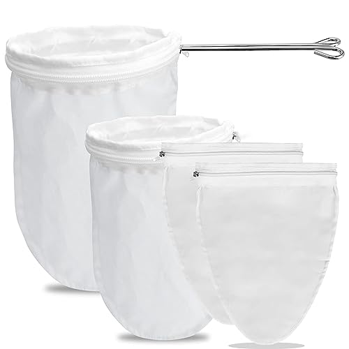 Nussmilchbeutel, 4 Stück Filterbeutel Waschbar, Wiederverwendbares Filtertuch, Natürlicher Hanf-Nussmilchbeutel, Sieb für Vegane Nussmilch, Mandelmilch (22x25cm)