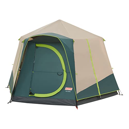 Coleman Polygon 6 Großes 6 Personen Zelt mit 360° Ansicht 6 Mann Familienzelt Stabile Stahlstangenkonstruktion Leicht aufzubauen 100% Wasserdicht Campingzelt, braun, Einheitsgröße