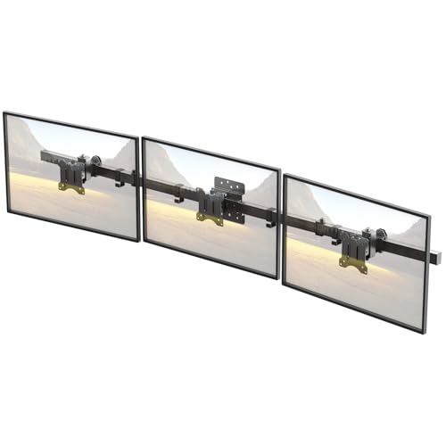 Monitor Wandhalterung 3 Monitore für 17-32 Zoll Bildschirme, Schwenkbare und neigbare,VESA 75x75/100x100mm, Max.7 kg pro Bildschirm, Schwarz