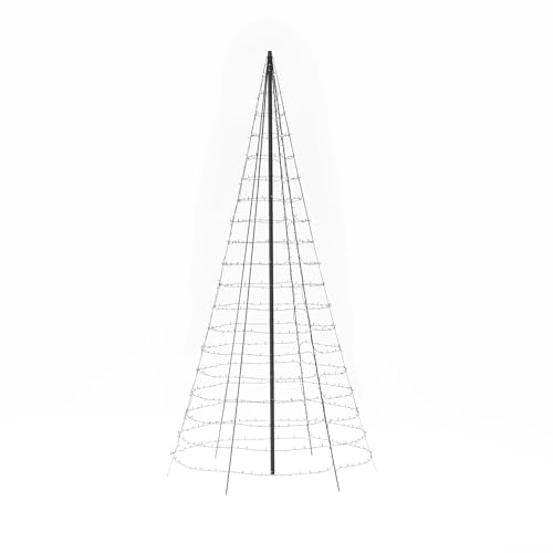 Twinkly Lichterbaum 3D 4 Meter, Flacher Weihnachtsbaum für Türen und Wände im Innen- und Außenbereich, 750 Kartierbare RGB- und Weiße LEDs, Kompatibel mit Alexa und Google Home, IP44, App-Steuerung