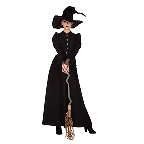 WILBERS & WILBERS 4494 - Hexenkleid für Damen, schwarz, Erwachsenenkostüm für Karneval und Halloween, 56