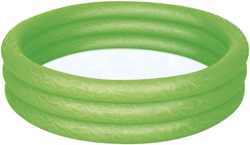 Bestway Planschbecken Kinderpool Pool 3-Ring Embossing (122 x 122 x 25 cm (Grün))