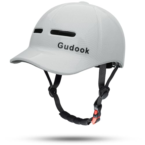Gudook Fahrradhelm Erwachsene Männer und Frauen Helm im Baseballkappen Stil - Bequemer, Leichter, Verstellbarer und Zertifizierter Fahrradhelme (Weiß, M)