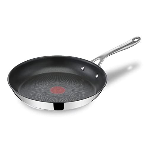 Tefal Jamie Oliver by Cook's Direct On Bratpfanne 28 cm, Edelstahlpfanne Induktion, Antihaftbeschichtung, backofenfest, Edelstahl, genieteter Griff, E3040644