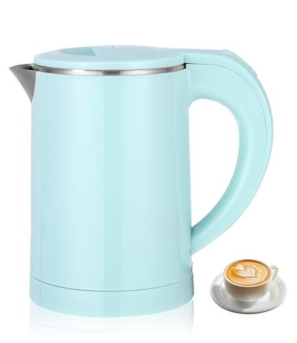 Hixava Reisewasserkocher 600ML Mini Camping Wasserkocher mit 600W Edelstahl Wasserkocher Klein Sockel mit Aufbewahrungsfunktion für Das Netzkabel Schnelle Boil Teekanne für Reisen Kochen Kaffee Tee